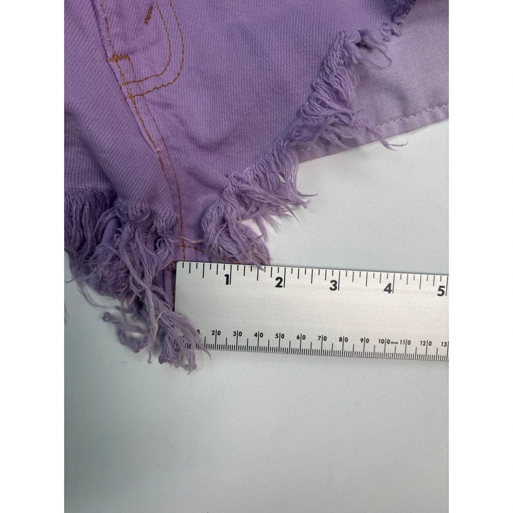 Vintage Levis 550 Purple Denim Cut Off Shorts High Waisted Distressed W34